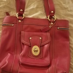Coach leather red shoulder bag